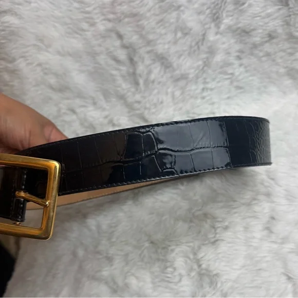 Dolce & Gabbana Black Leather crocodile women belt - Picture 10 of 11